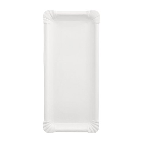 Teller, Pappe "pure" eckig 11 cm x 24 cm weiss