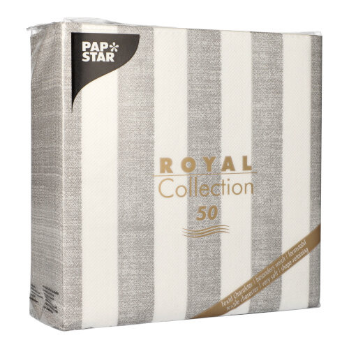 Servietten "ROYAL Collection" 1/4-Falz 40 cm x 40 cm grau "Lines"