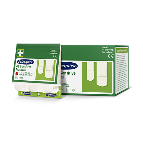 Set "Cederroth" Salvequick Sensitive Pflaster (43 Stück) weiss , Refill