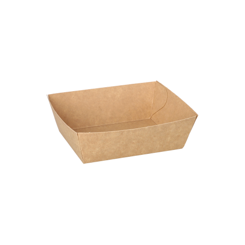 Snacktrays, Pappe "pure" 3,5 cm x 7 cm x 9 cm braun