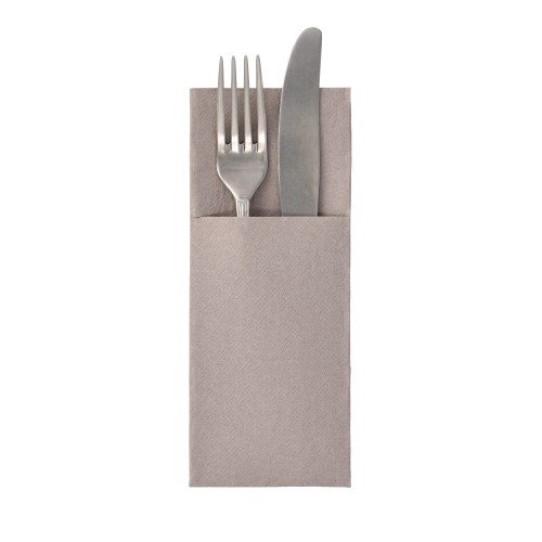 Servietten "ROYAL Collection" 40 cm x 30 cm grau mit Besteckfalz