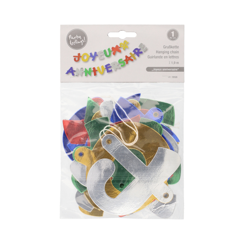 Grußkette 1,9 m "Joyeux Anniversaire"
