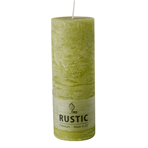 Zylinderkerze Ø 68 mm · 190 mm birke "Rustic" durchgefärbt