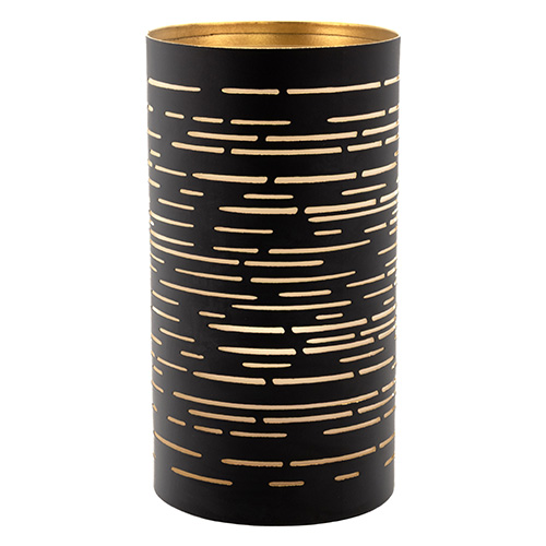 Kerzenhalter Ø 8 cm · 15 cm schwarz/gold "Corsica"
