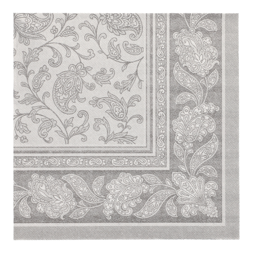 Servietten "ROYAL Collection" 1/4-Falz 40 cm x 40 cm grau "Ornaments"