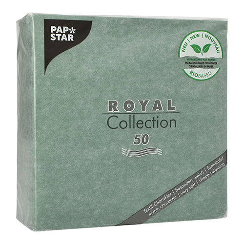 Servietten "ROYAL Collection" 1/4-Falz 40 cm x 40 cm dunkelgrün in Papierverpackung