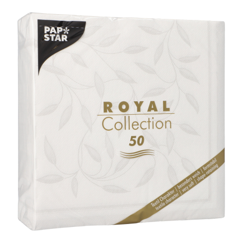Servietten "ROYAL Collection" 1/4-Falz 40 cm x 40 cm weiss "New Mediterran"