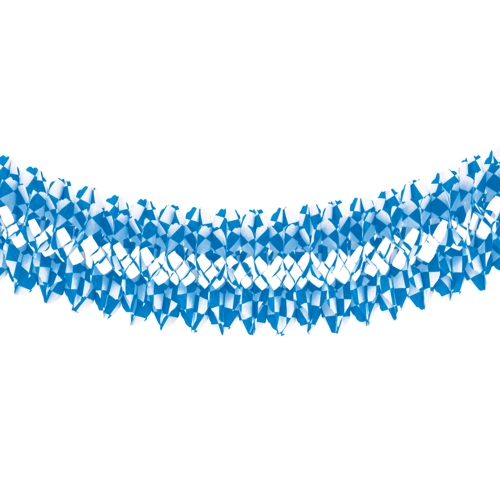 Großraumgirlande, Papier Ø 25 cm · 10 m "Bayrisch Blau" schwer entflammbar