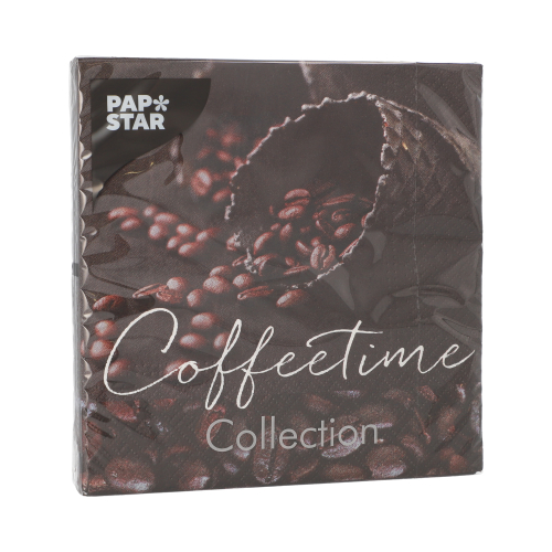 Servietten, 3-lagig 1/4-Falz 33 cm x 33 cm "Coffeetime"