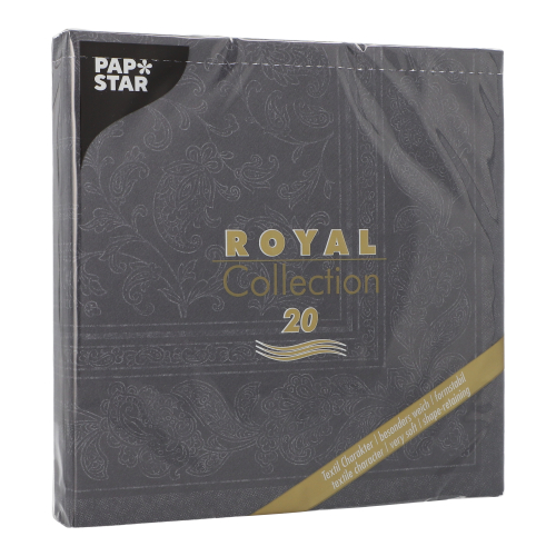 Servietten "ROYAL Collection" 1/4-Falz 40 cm x 40 cm schwarz "Ornaments"