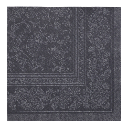 Servietten "ROYAL Collection" 1/4-Falz 40 cm x 40 cm schwarz "Ornaments"