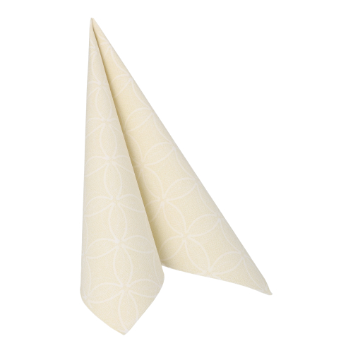 Servietten "ROYAL Collection" 1/4-Falz 40 cm x 40 cm champagner "Circle Flowers"