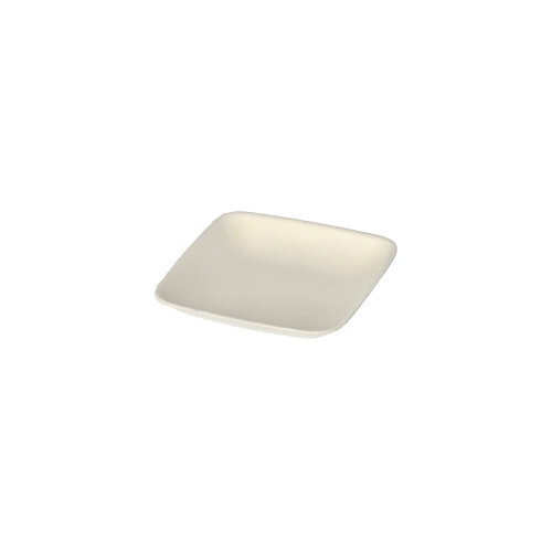 Fingerfood - Teller, Zuckerrohr "pure" eckig 1,2 cm x 6,5 cm x 6,5 cm weiss