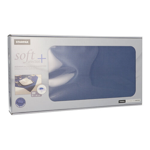 Mitteldecken, stoffähnlich, Vlies "soft selection plus" 80 cm x 80 cm dunkelblau