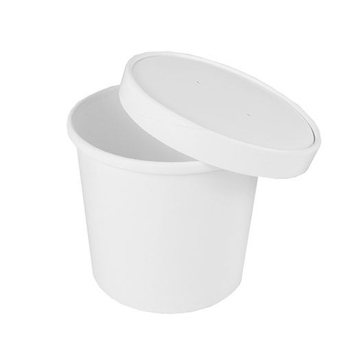 Suppenbecher, Pappe "To Go" rund 470 ml Ø 9,9 cm · 9,9 cm weiss