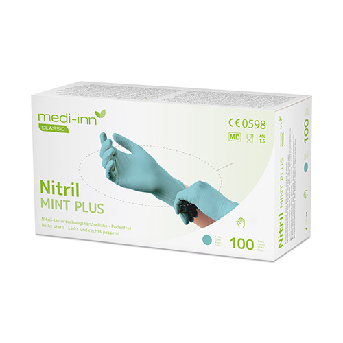 "Medi-Inn Classic" Handschuhe, Nitril puderfrei mint "Nitril Mint Plus" Größe: L