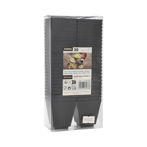 Fingerfood - Schalen, PS eckig 50 ml 5 cm x 4,5 cm x 4,5 cm schwarz
