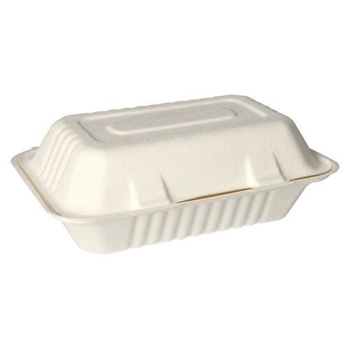 Menüboxen, Zuckerrohr ungeteilt 7,9 cm x 23 cm x 15,5 cm weiss