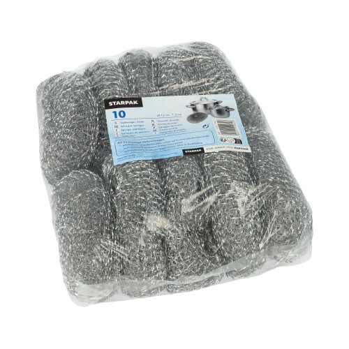 Topfreiniger, Draht rund Ø 12 cm · 3 cm silber , kratzend