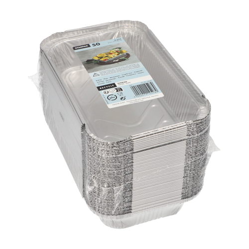 Schalen, Alu eckig 0,65 l 3,4 cm x 13 cm x 22 cm