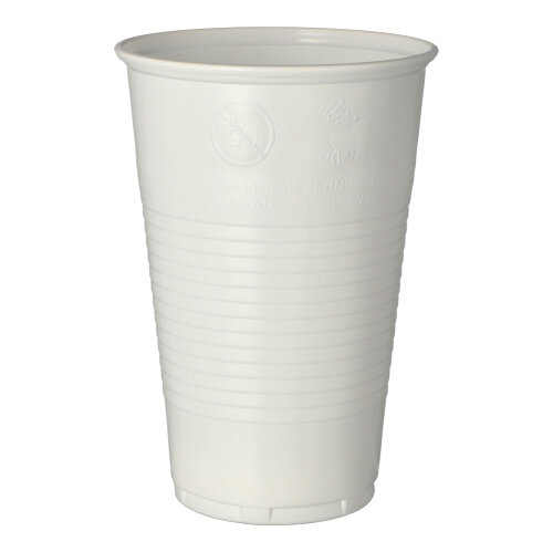Trinkbecher, PP 0,5 l Ø 9,5 cm · 13,7 cm weiss mit Schaumrand