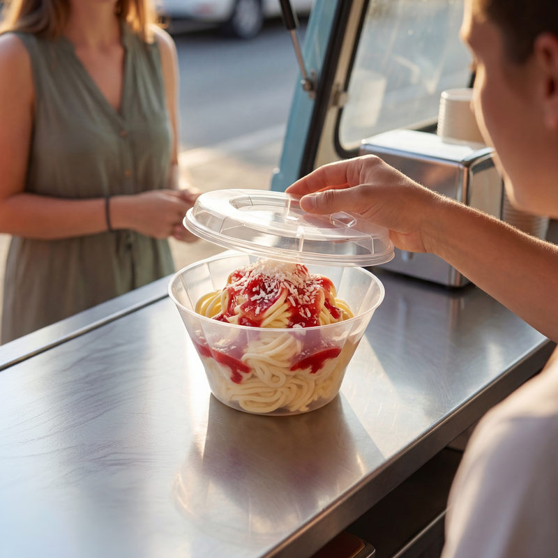 Mehrweg-Deckel Ø 11 cm · 1,3 cm transparent für Eis- und Dessertschalen