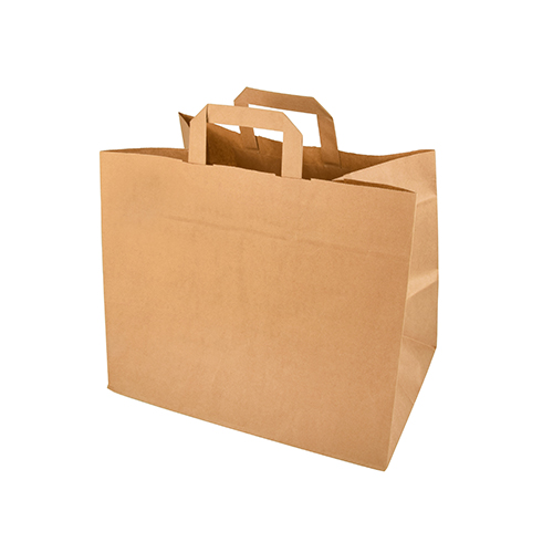Tragetaschen, Papier 27 cm x 32 cm x 17 cm braun mit Tragegriff