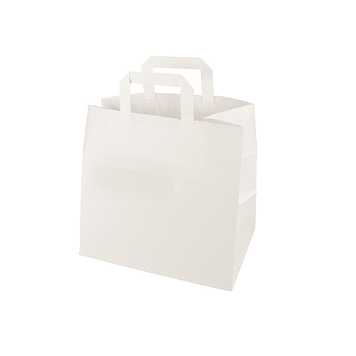 Tragetaschen, Papier 25 cm x 26 cm x 17 cm weiss mit Tragegriff