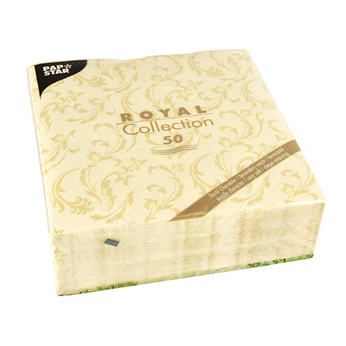 Servietten "ROYAL Collection" 1/4-Falz 40 cm x 40 cm champagner "Damascato"