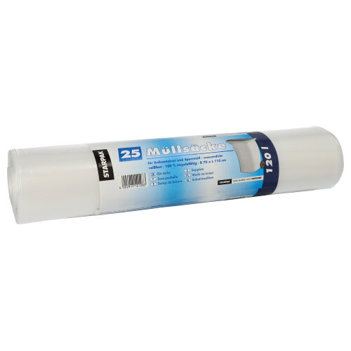Müllsäcke, LDPE 120 l 110 cm x 70 cm transparent 45 my