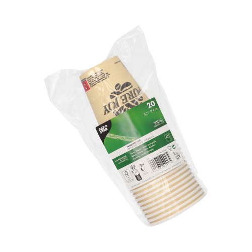 Trinkbecher, Pappe 0,2 l Ø 8 cm · 9,2 cm creme "Pure Joy"
