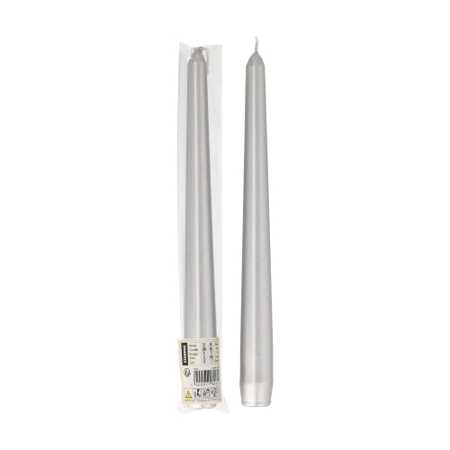 Leuchterkerze Ø 2,2 cm · 25 cm silber einzeln cellophaniert