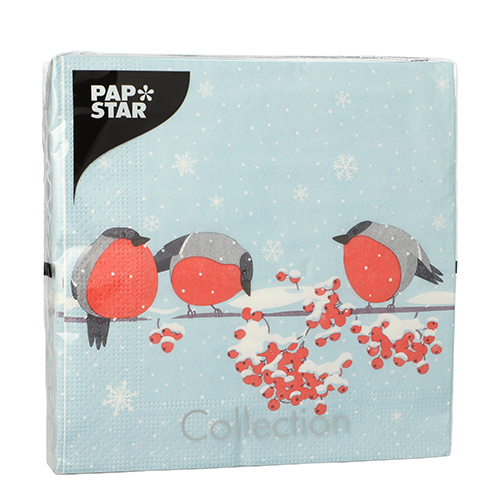 Servietten, 3-lagig 1/4-Falz 33 cm x 33 cm "Red Gorded Birds"