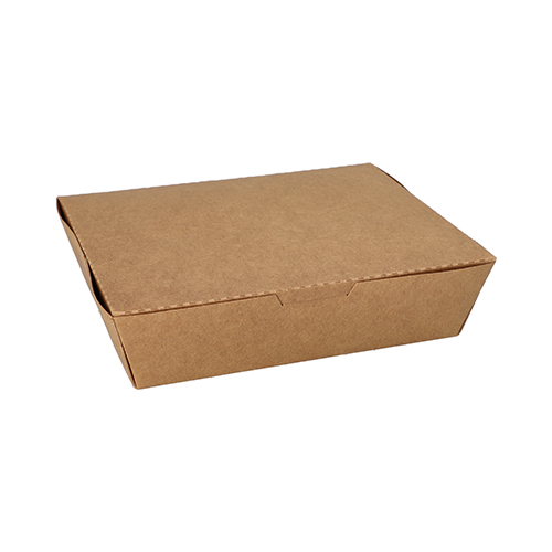 Lunchboxen, Pappe 3-geteilt 600 ml 5 cm x 14,8 cm x 18,3 cm braun