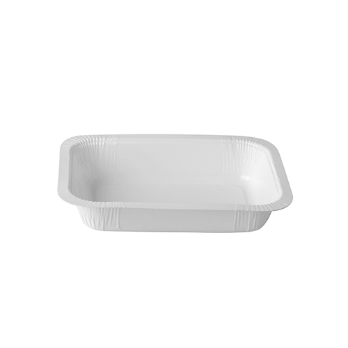 Siegelschalen, Pappe eckig 530 ml 3,7 cm x 13,7 cm x 18,1 cm weiss