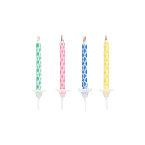 Magic-Kerzen mit Halter 6 cm farbig sortiert