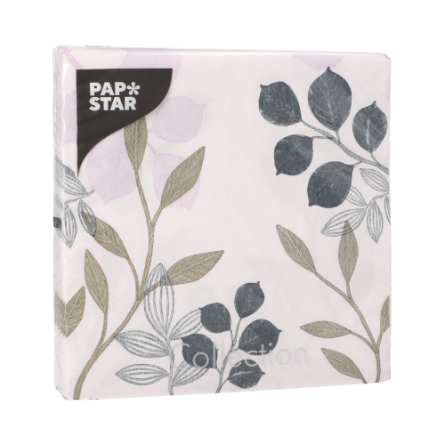 Servietten, 3-lagig 1/4-Falz 33 cm x 33 cm "Leafs"