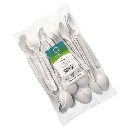 "Circulware" Mehrweg-Löffel PP-MF 18,5 cm weiss extra stabil