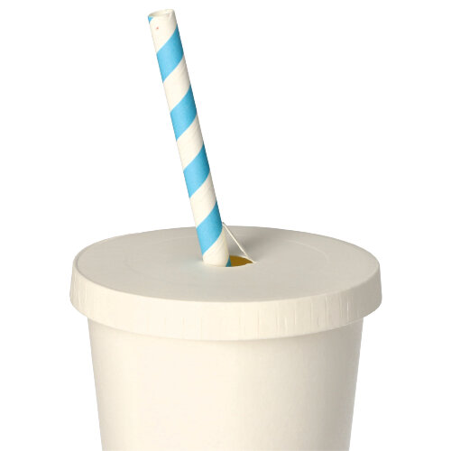 Deckel für Trinkbecher, Pappe Ø 9 cm weiss mit Lochung