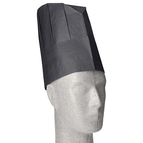"WORK-INN/-PS" Kochmützen, Krepp 23 cm x 27,7 cm schwarz "Provence" Größenverstellbar klein
