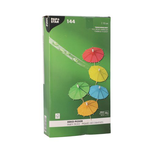 Deko-Picker 10 cm farbig sortiert "Eisschirmchen uni"
