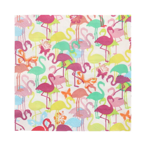 Servietten, 3-lagig 1/4-Falz 33 cm x 33 cm "Flamingoparty"