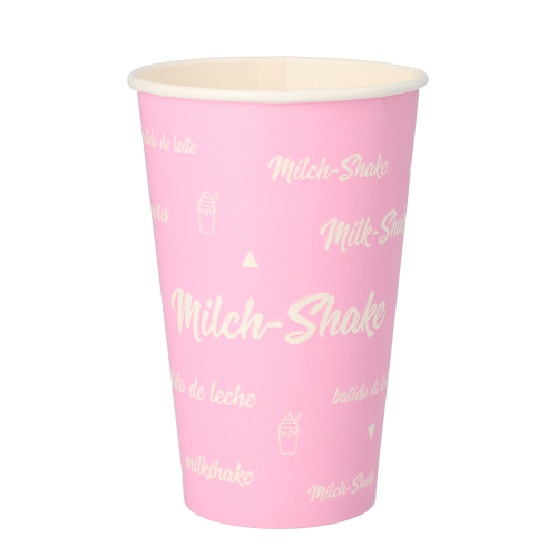 Shake-Becher, Pappe 0,4 l Ø 9 cm · 13,9 cm "Milk-Shake"