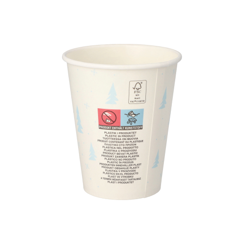 Trinkbecher, Pappe 0,2 l Ø 8 cm · 9,2 cm "Hello Winter"