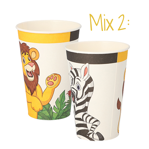 Trinkbecher, Pappe 0,2 l Ø 7 cm · 9,7 cm "Jungle"