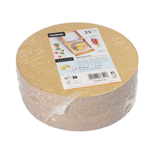 Tortenplatten rund Ø 20 cm · 0,3 cm gold/silber