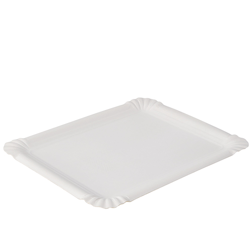 Teller, Pappe "pure" eckig 16,5 cm x 20 cm weiss