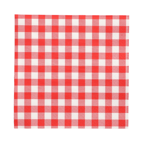 Servietten, 3-lagig 1/4-Falz 33 cm x 33 cm rot "Vichy Karo"