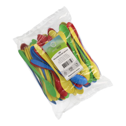 "Circulware" Mehrweg-Sorbetlöffel PP-MF 17,5 cm farbig sortiert extra stabil