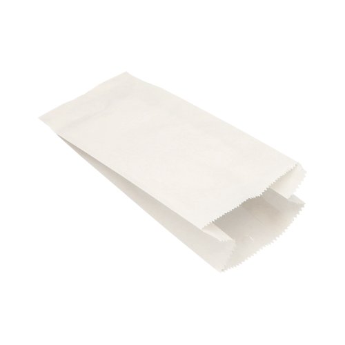 Papierfaltenbeutel, Cellulose, gefädelt 28 cm x 13 cm x 7 cm weiss Füllinhalt 1,5 kg